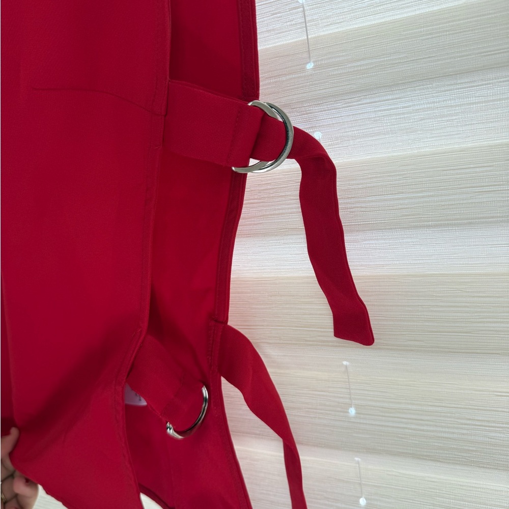 Peppermayo Red Side-Tie Crop Top - Picture 4 of 6